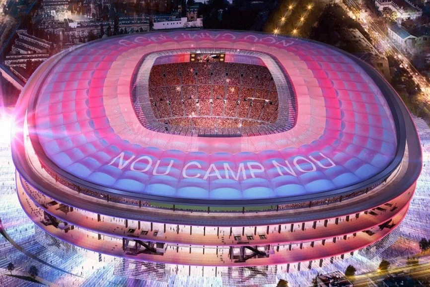 O Estádio Camp Nou está localizado ao lado do Cosmo Sants Apartments